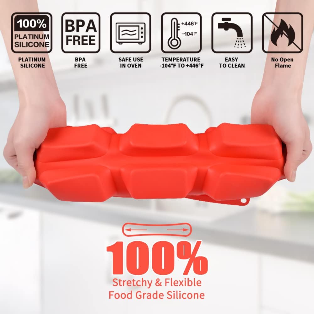 Silicone Mini Loaf pan, Mini Bread Pan Brownie Pan, 12 Cavities Nonstick Food Grade Silicone Mold for Baking Bread, Brownie, Cornbread, Cheesecake and Chocolate (1 Pack)