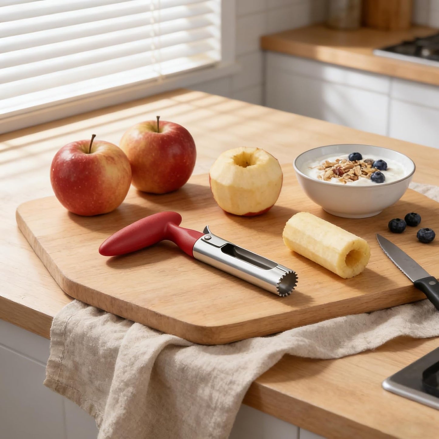 Apple Corer, Stainless Steel Apple Core Remover Tool,Dishwasher Safe