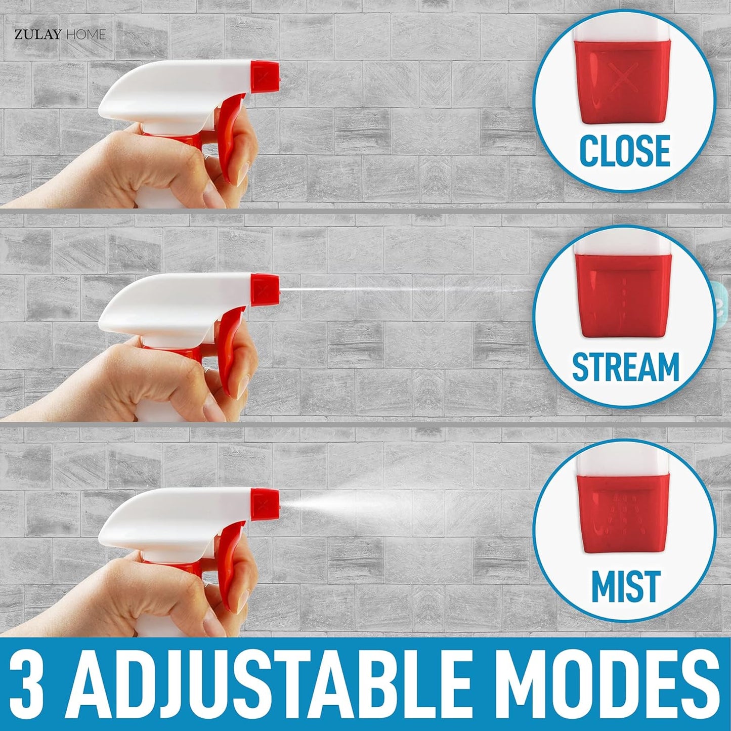 24 oz Spray Bottle - Heavy Duty Cleaning Spray Bottles For Cleaning Solutions - Leakproof Cleaning Spray Bottle Set with Adjustable Nozzle & Spring Loaded Trigger (2 Pack)