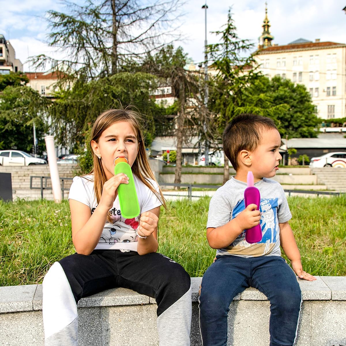 6 Pieces Ice Pop Neoprene Insulator Sleeves Reusable Popsicle Holders Ice Popsicles Bags Ice Pop Sleeves Popsicle Holder Sleeves Ice Pop Stick Sleeves(6 Colors)
