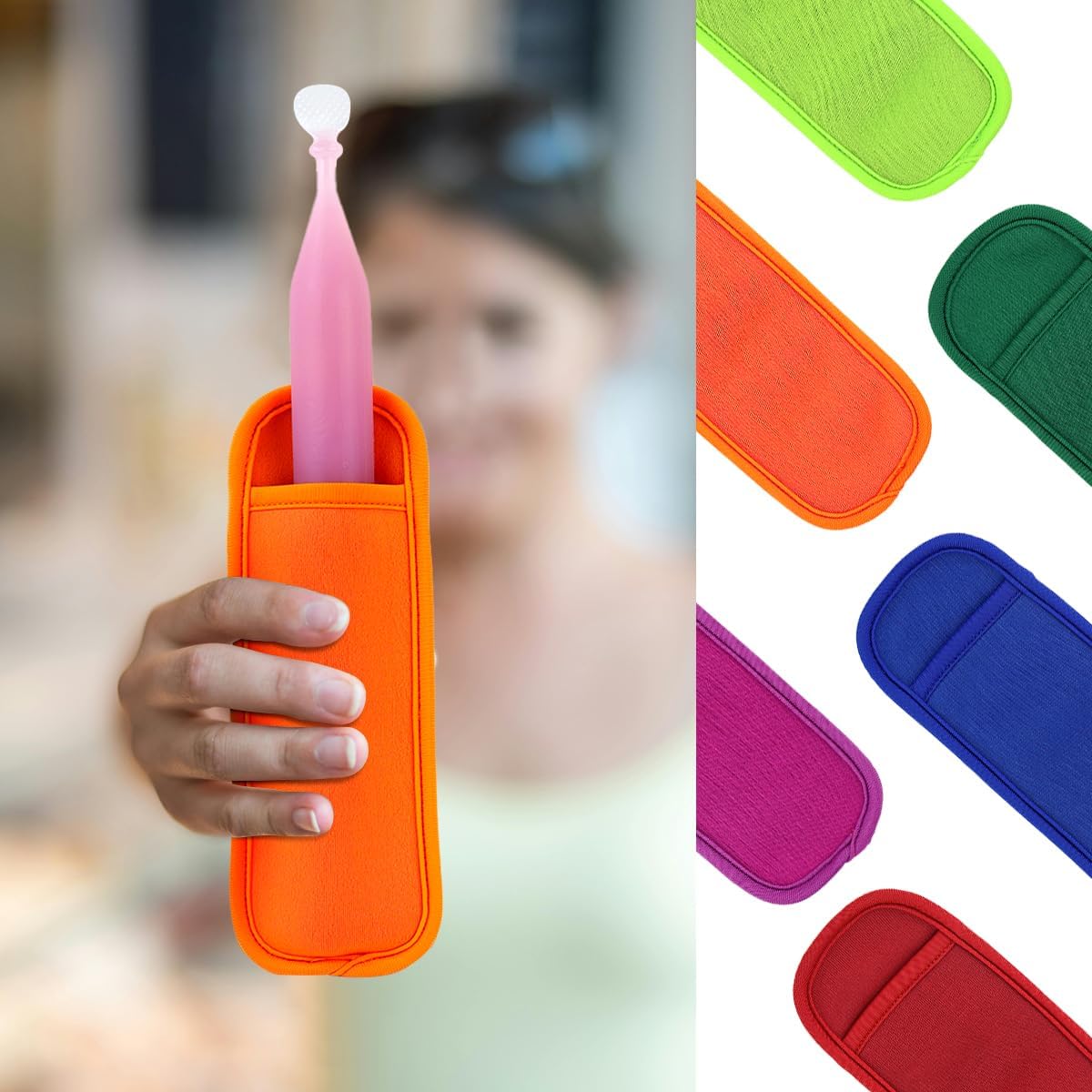 6 Pieces Ice Pop Neoprene Insulator Sleeves Reusable Popsicle Holders Ice Popsicles Bags Ice Pop Sleeves Popsicle Holder Sleeves Ice Pop Stick Sleeves(6 Colors)