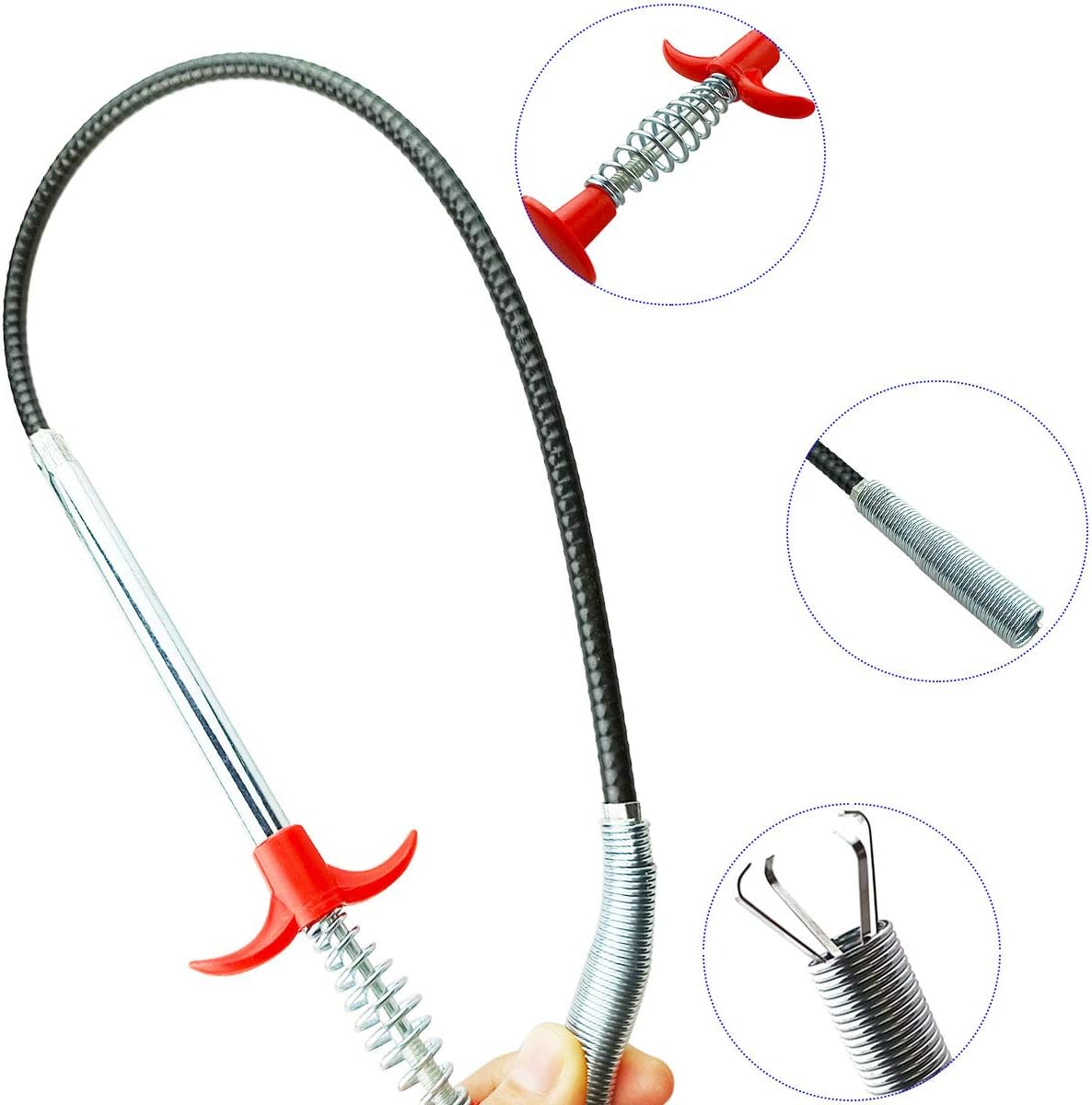 Plumbing Grabber Sink Grabber Flexible Claw Pickup Tool for Litter Pick, Drains, Home Sink, Toilet & Clean Dryer Vents (24inch)