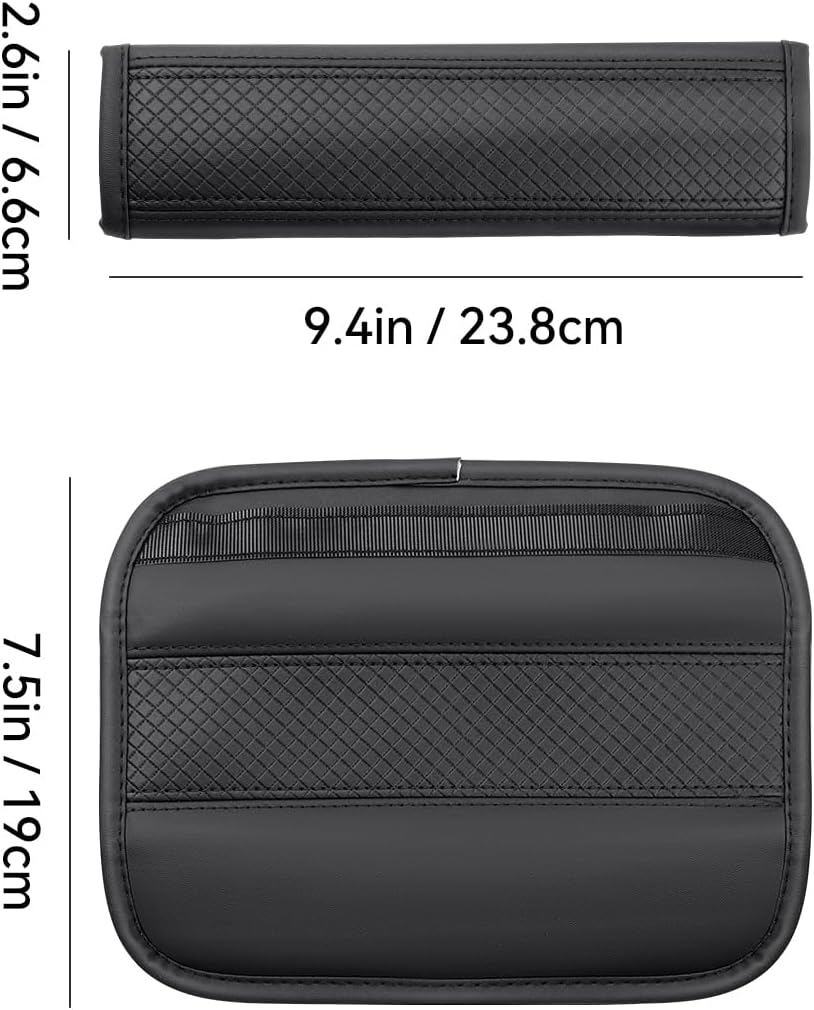 2-Pack Car Seat Belt Cover Pad Fiber Leather Seatbelt Shoulder Strap Covers Soft Comfort Skin-Friendly Universal Black Seatbelt Cover