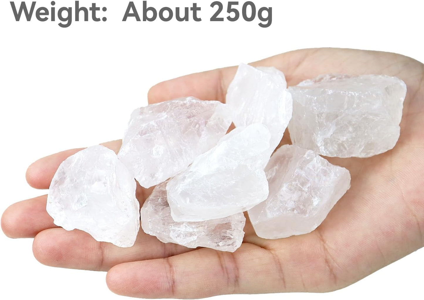 0.55 lb Natural Raw Stones Rough Stones Crystal 1.25-2.0" Healing Crystals for DIY, Tumbling, Wire Wrapping, Meditation, Decoration, Fountain Rocks (Clear Quartz)