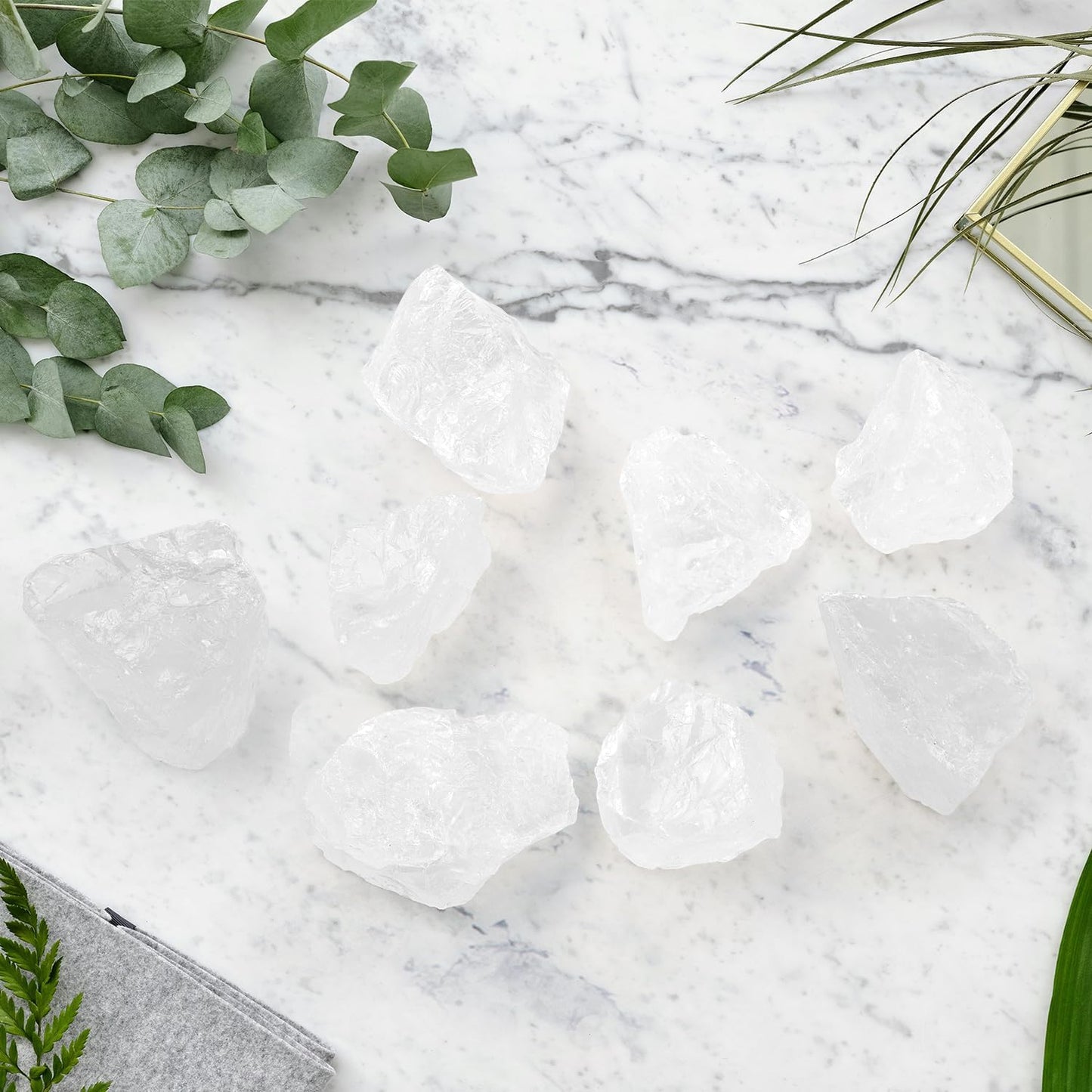 0.55 lb Natural Raw Stones Rough Stones Crystal 1.25-2.0" Healing Crystals for DIY, Tumbling, Wire Wrapping, Meditation, Decoration, Fountain Rocks (Clear Quartz)
