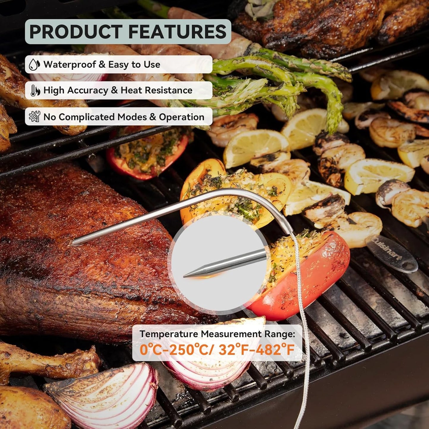 Tp700 Probe Thermometer Digital Meat Food Grill BBQ Cooking Kitchen Thermometer, 1 Pack (1 Piece)