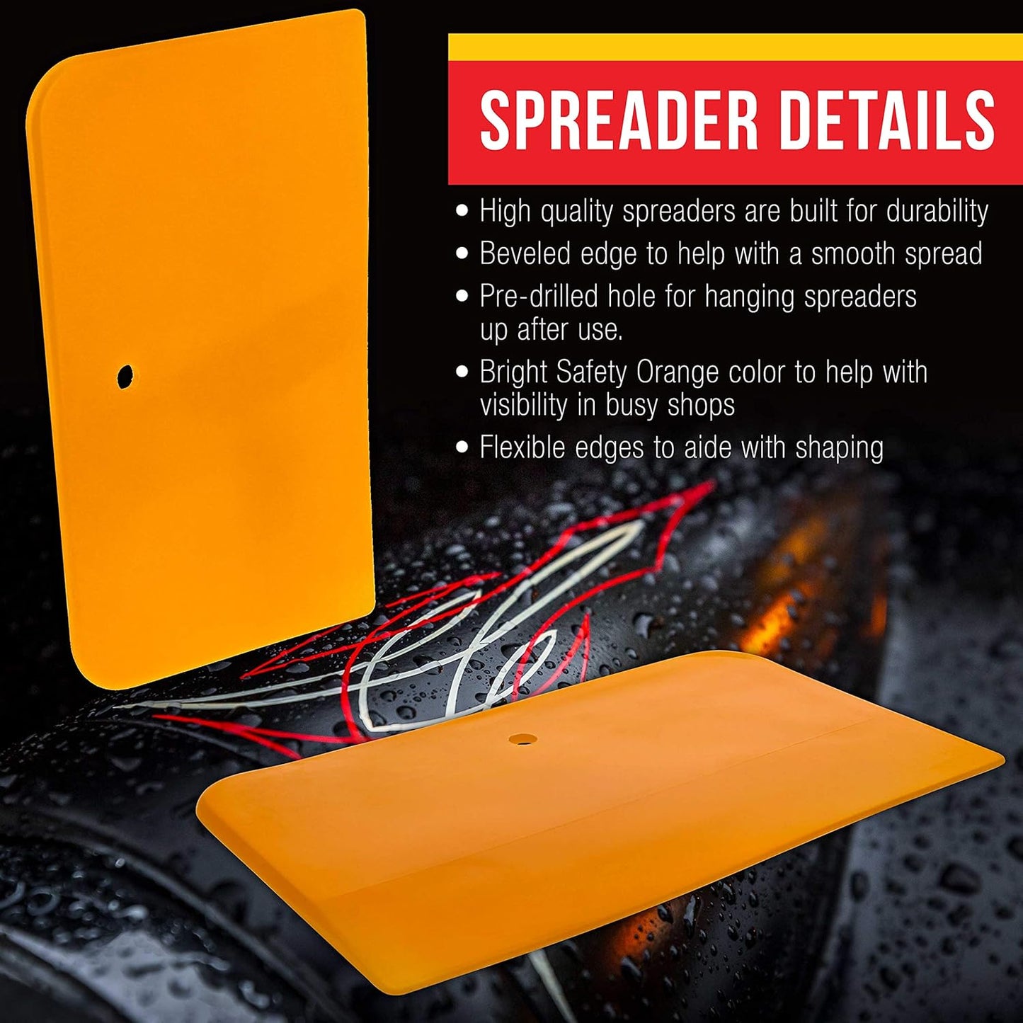 4, 5, & 6 Inch Plastic Body Filler Spreader Tools for Automotive Body Fillers, Putties, Glazes, Epoxy Resin, Caulk, Glues - Plastic Spreader Tool Variety Pack