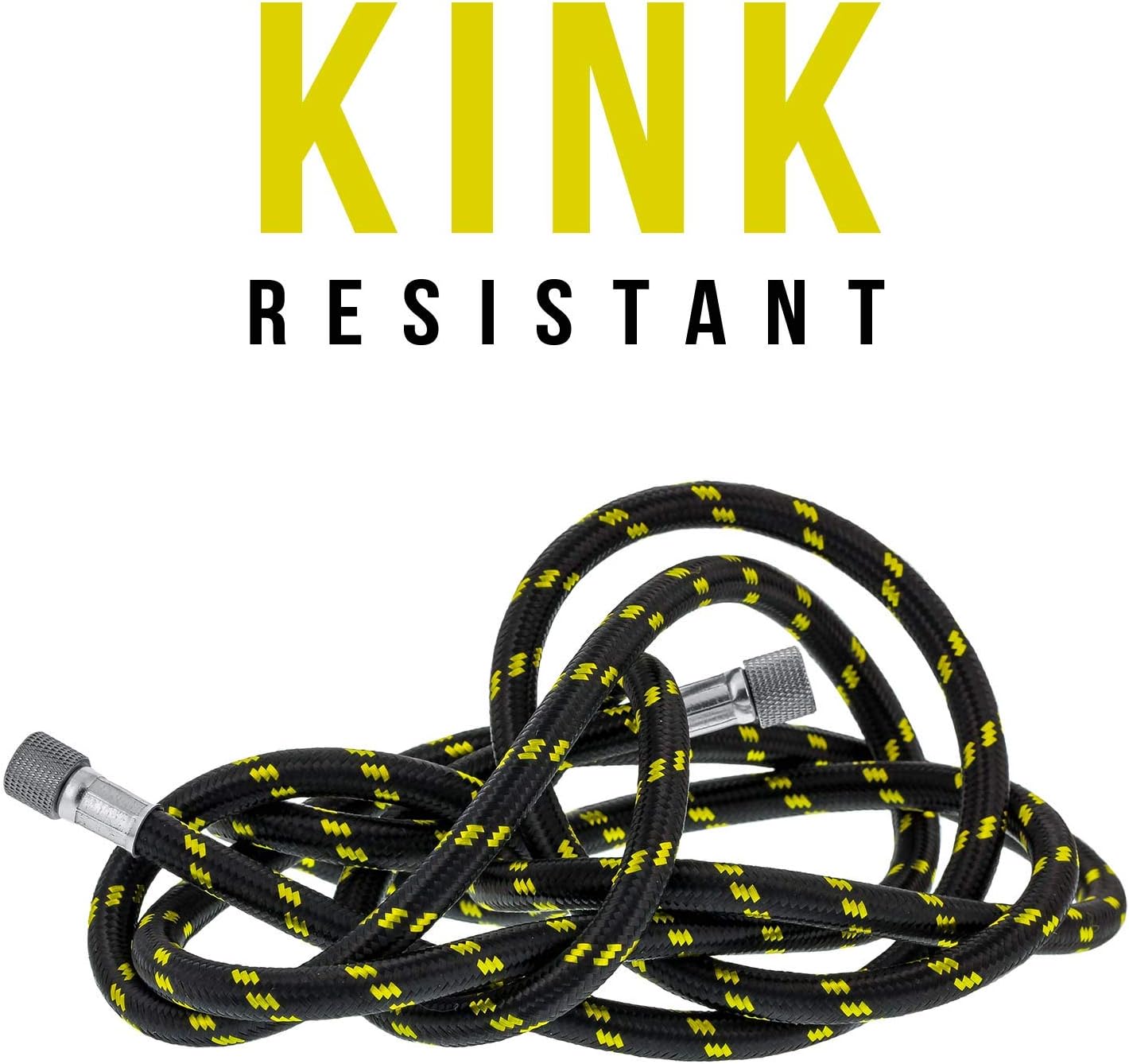 Premium 10 Foot Nylon Braided Airbrush Hose with Standard 1/8" Size Fittings on Both Ends (Hose Color May Vary)
