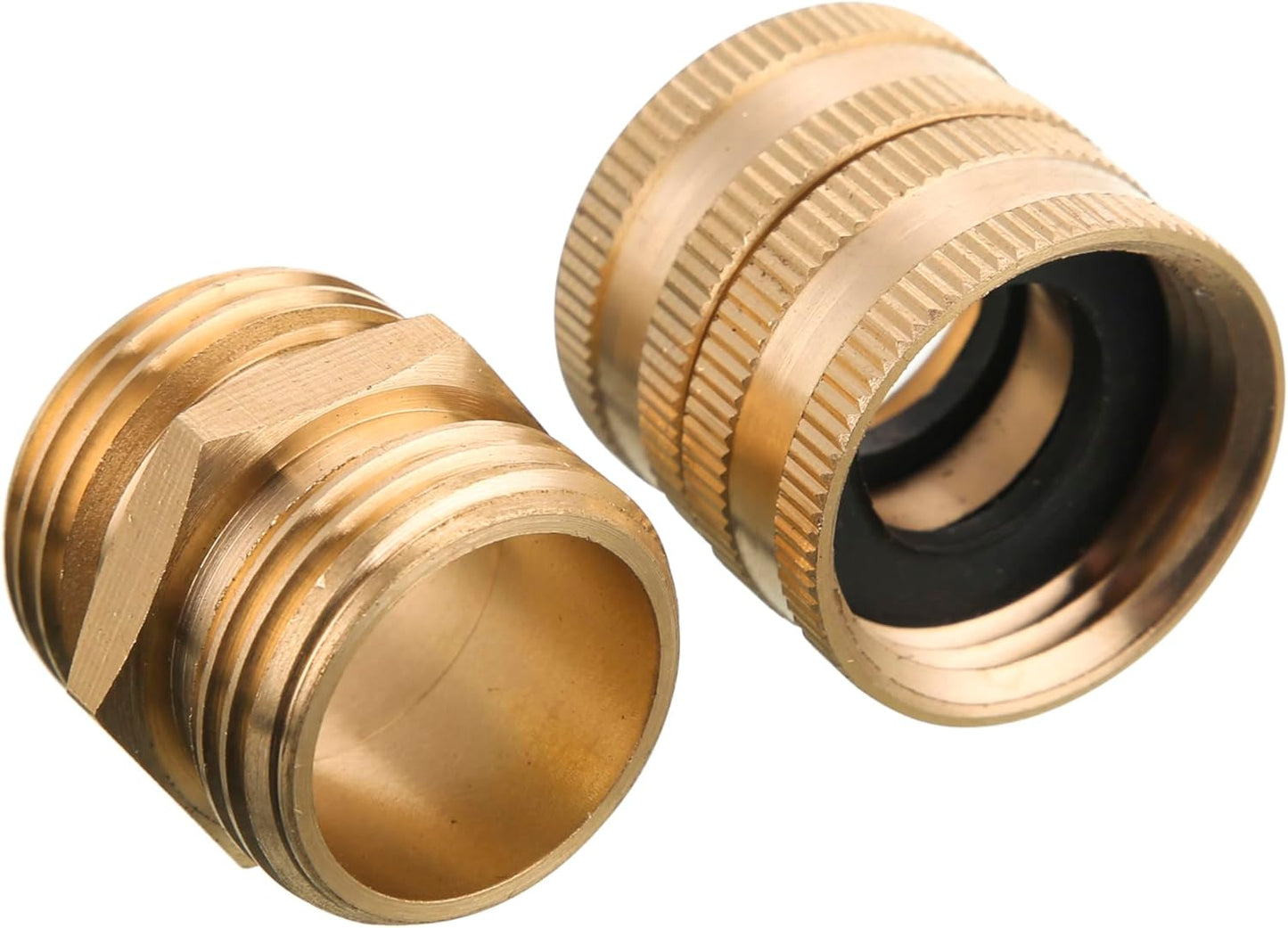 Garden Hose Adapter, Male to Male, Female to Female, 3/4 Inch Brass Connector, 4-Pack with Extra 4 Washers