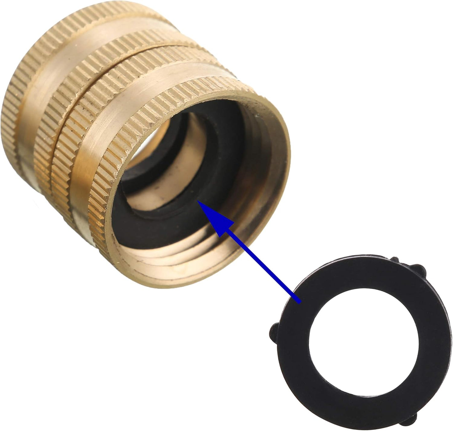 Garden Hose Adapter, Male to Male, Female to Female, 3/4 Inch Brass Connector, 4-Pack with Extra 4 Washers