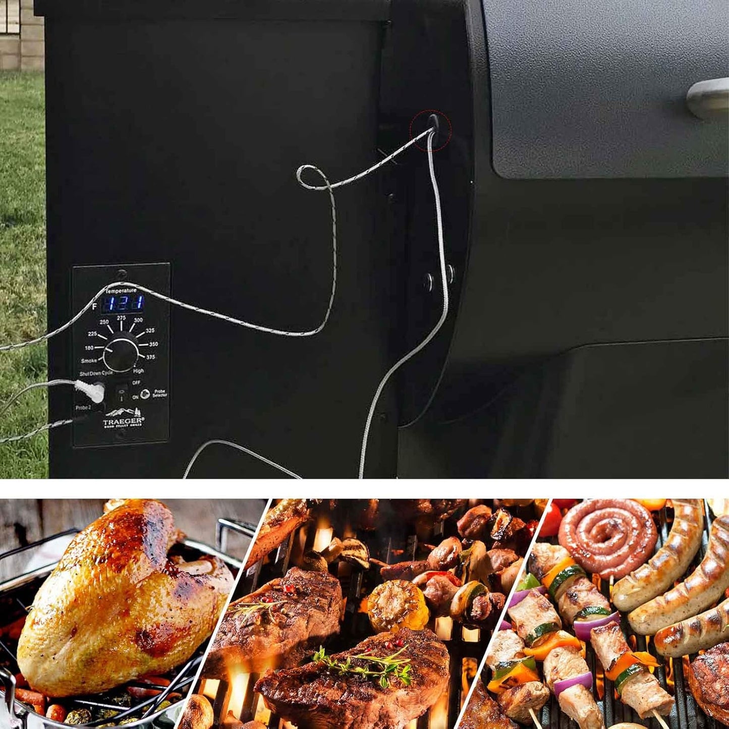 Replacment Rubber Meat Probe Grommet Compatible with Traeger Wood Pellet Grills, 2 Pack