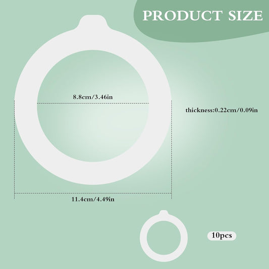 10PCS Silicone Jar Gaskets Replacement - Rubber Seals Rings Airtight Gasket Sealing for 4.2-4.3 Inch Mouth Glass Canning Jars Lids - Leak Proof Rubber Seals Rings - 4.5 Inch(Outer Diameter)