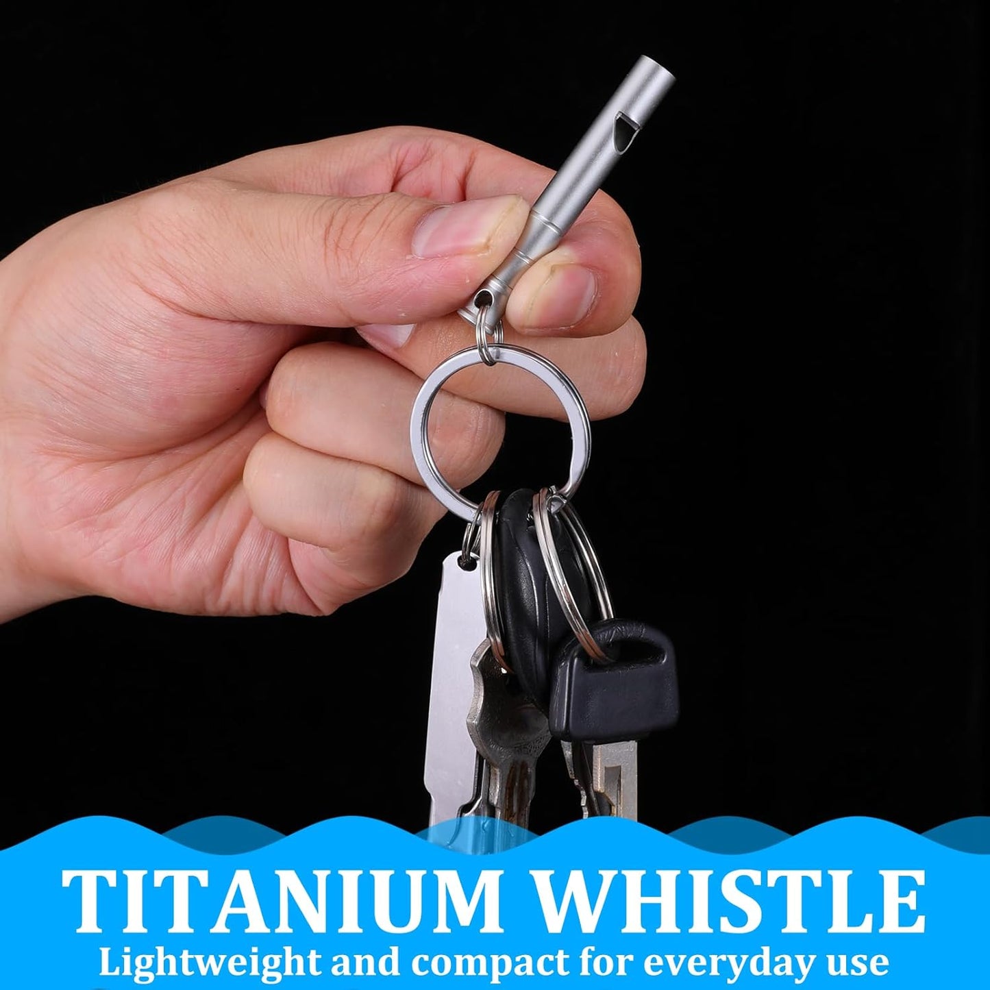 2 Silver Double Loop Whistles for Camping Hiking Pet Training Sports
