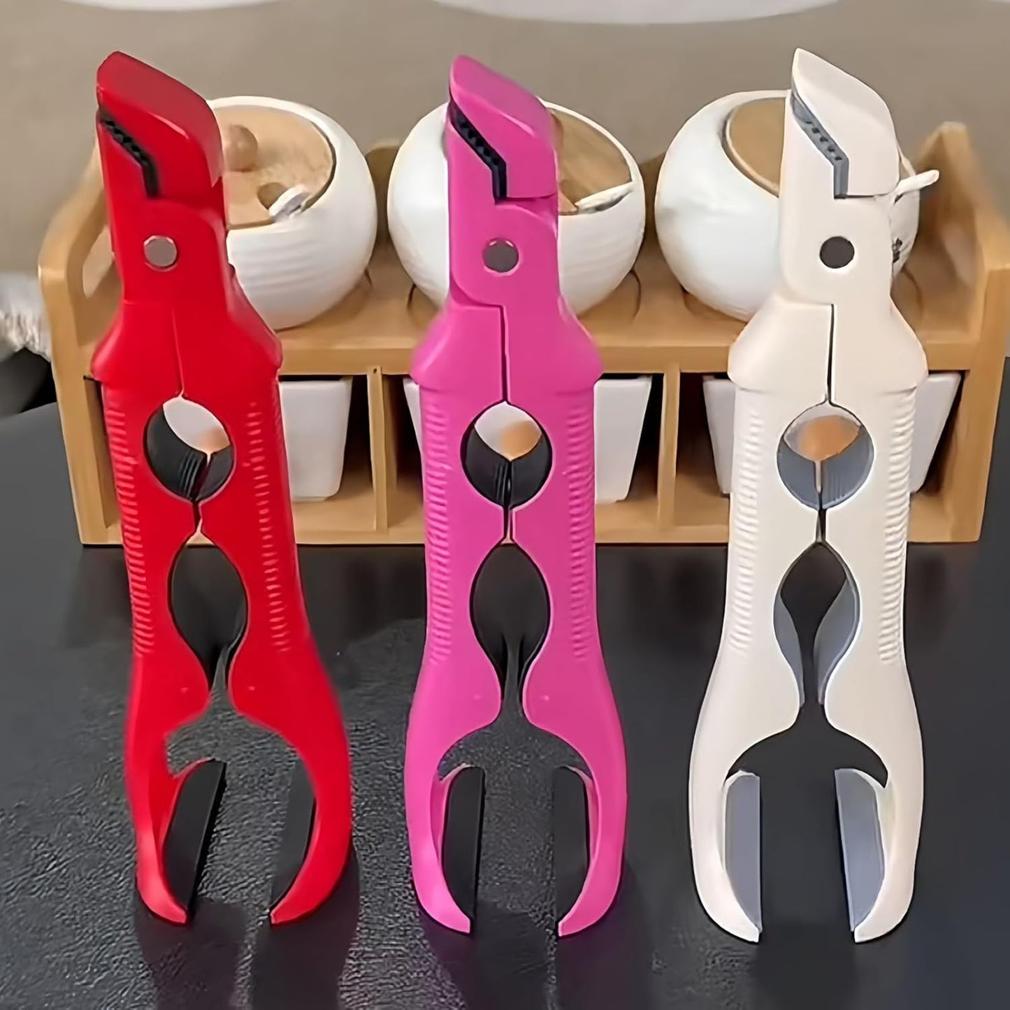 Multifunctional Kitchen Tongs Heat Resistant Anti-Scald Silicone Tips Food Tongs with Bottle Opener Stainless Steel Cooking Utensils for BBQ Salad Serving 1 Piece