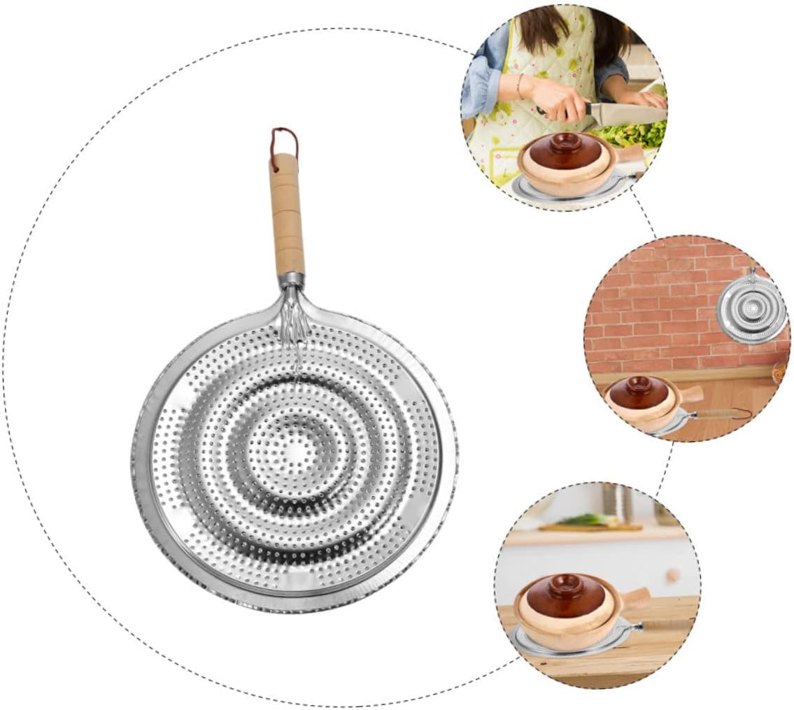 2 Pack Heat Resistant Pan Trivets Stainless Steel Table Mats with Wooden Handles and Hanging Ropes