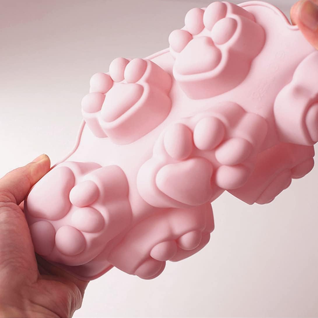 7-Cavity Silicone Cat Paw Mould Chocolate Fondant Ice Cube Tray Food Safe Baking Mold