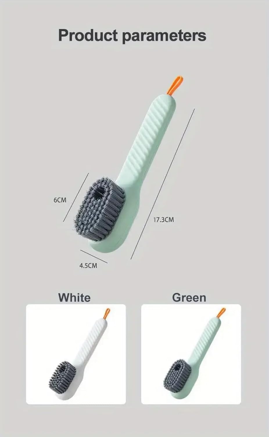 Green Soft Bristle Shoe Brush with Ergonomic Handle Multifunctional for Shoes and Clothing Hanging Design 1 Piece