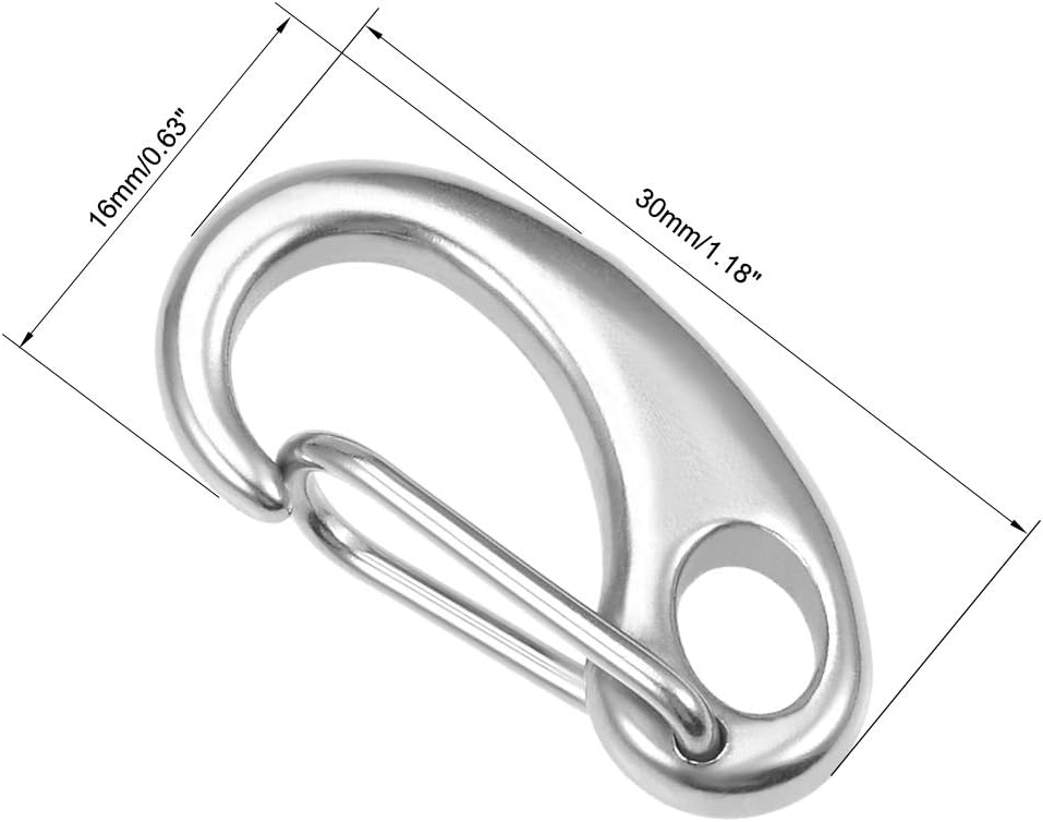 2 Pack 30mm 1.18 Inch Stainless Steel Keychains for DIY Crafts