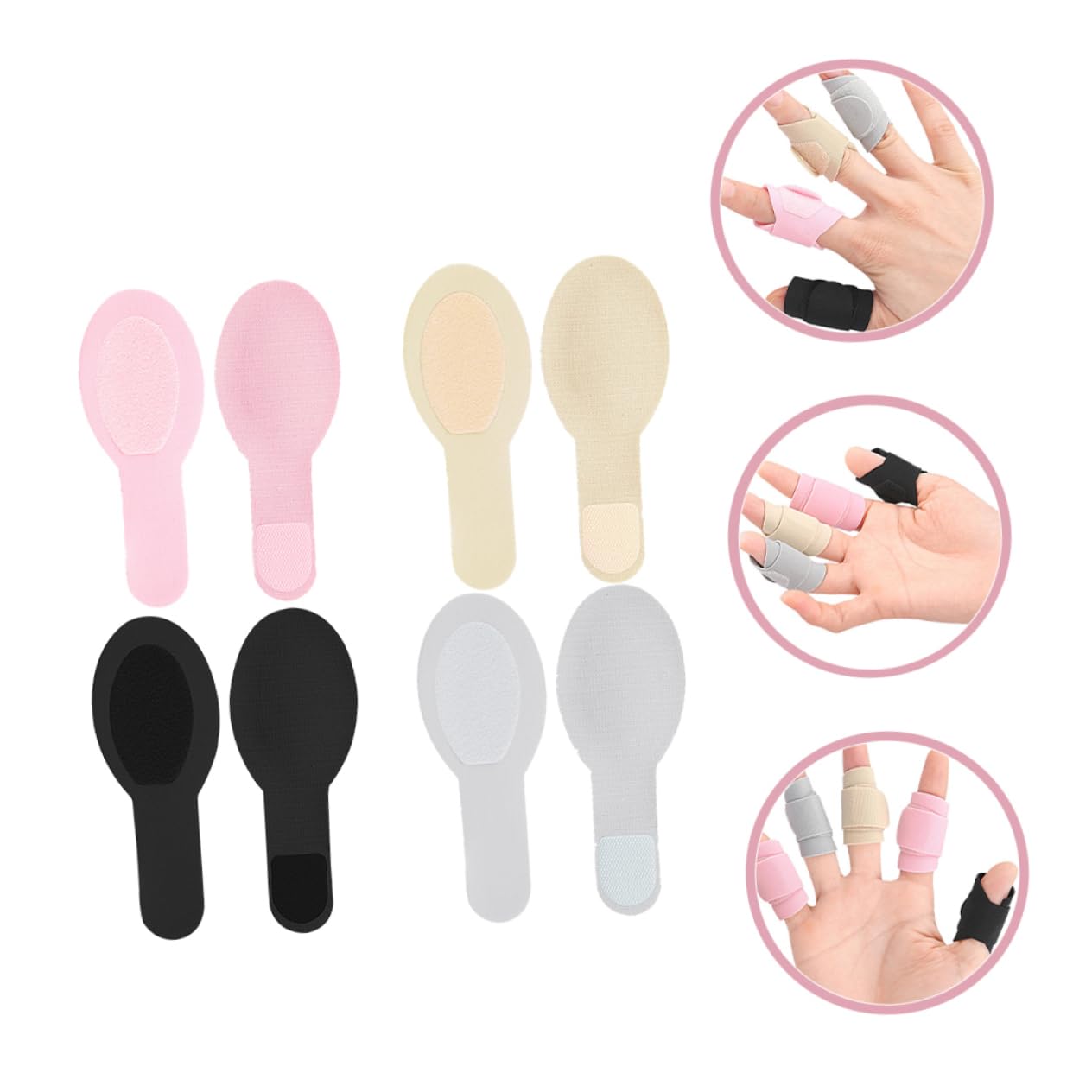 Adjustable Finger Splints 4 Pairs Finger Protectors Support Brace for Injury Recovery