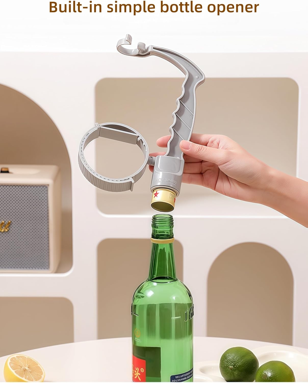 Adjustable Anti-Slip Grip Assist Handle for Large Drink Bottles 2 Pack