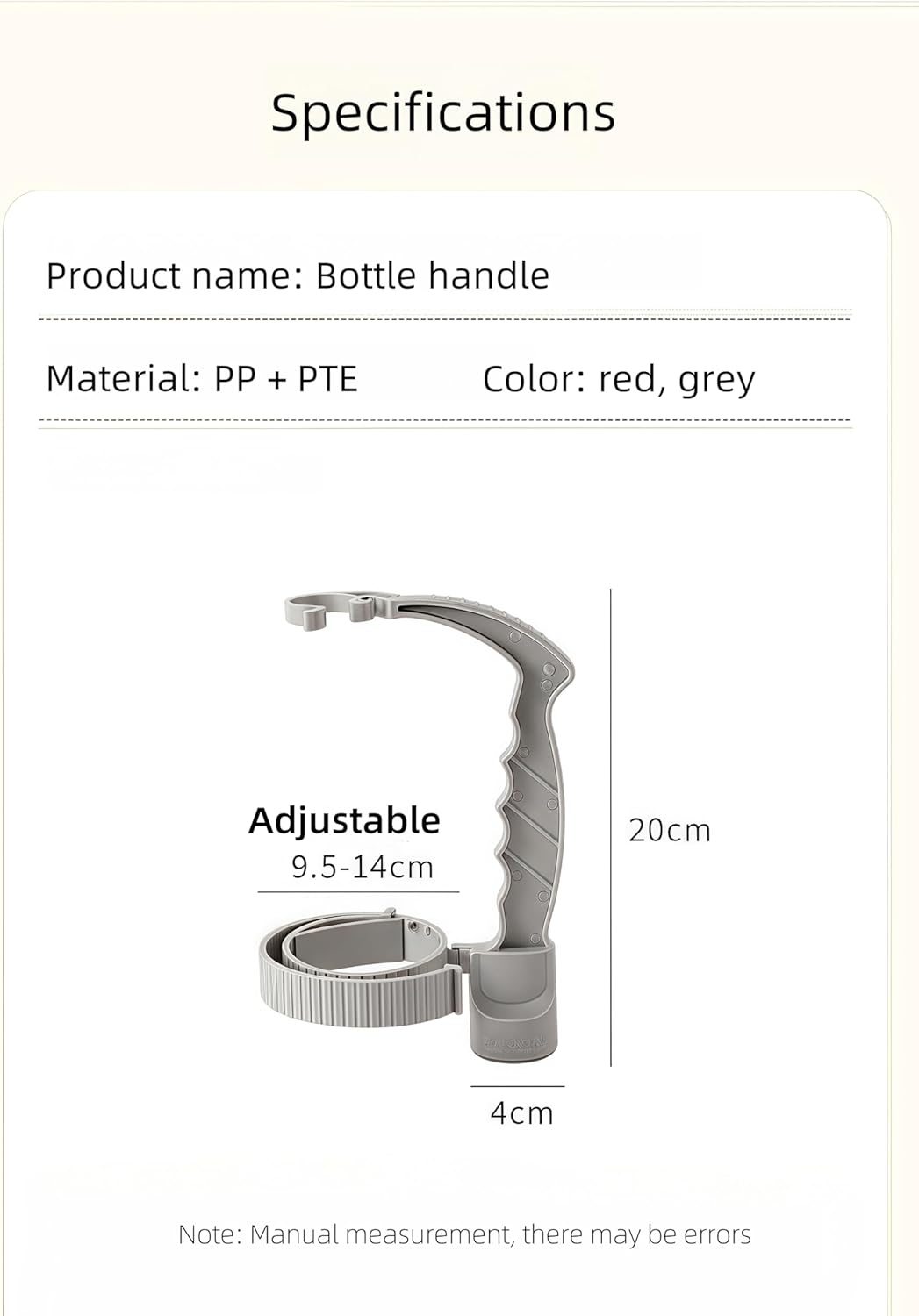Adjustable Anti-Slip Grip Assist Handle for Large Drink Bottles 2 Pack