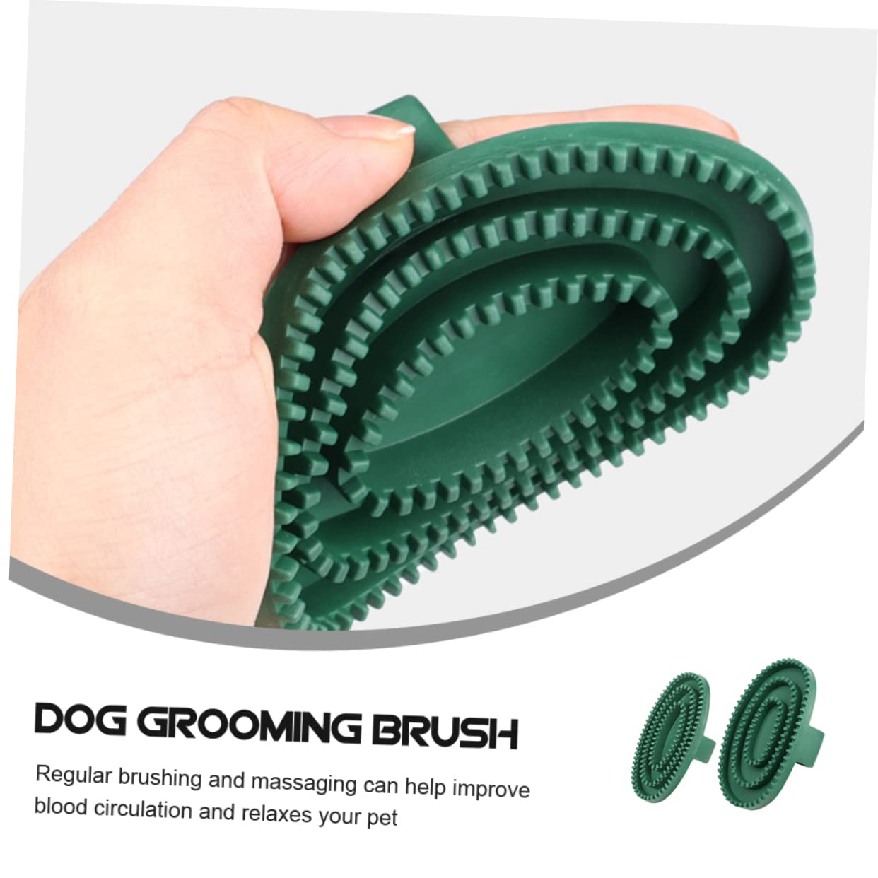 2 Pack Pet Massage Brush for Dog and Cat Grooming Green