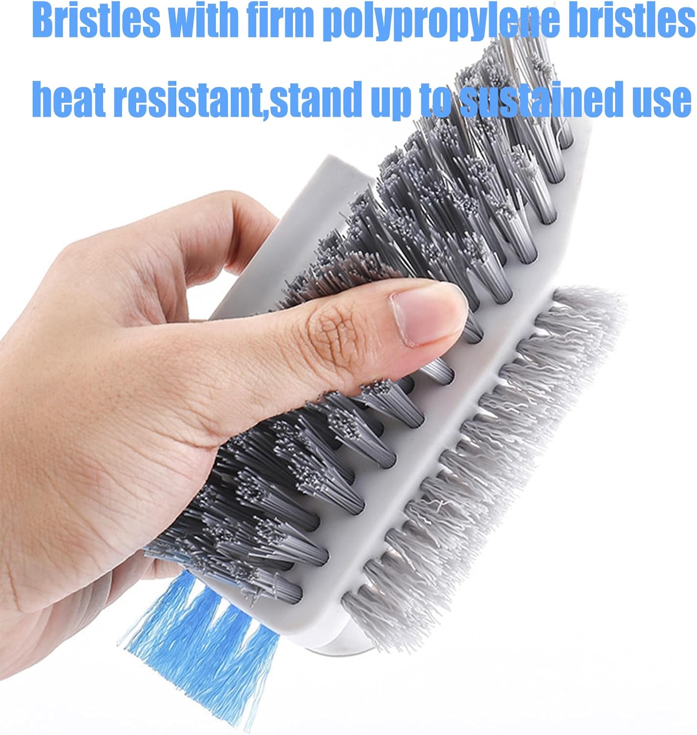 Grey Multi-Functional Durable Polypropylene Scrub Brush Powerful Cleaning Brush for Tiles Grout Kitchen Bathroom Sink Floor Shower Bath