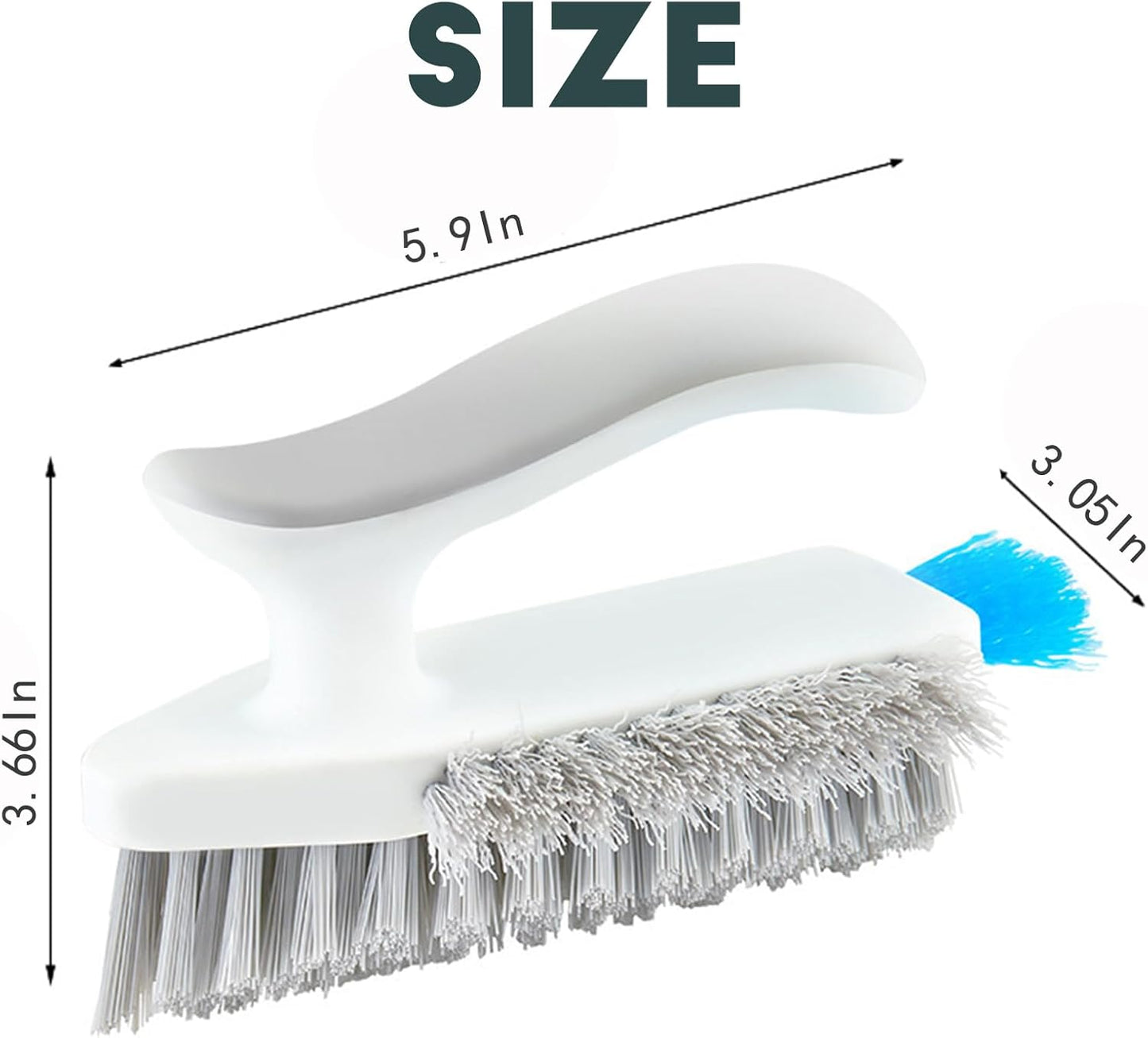 Grey Multi-Functional Durable Polypropylene Scrub Brush Powerful Cleaning Brush for Tiles Grout Kitchen Bathroom Sink Floor Shower Bath