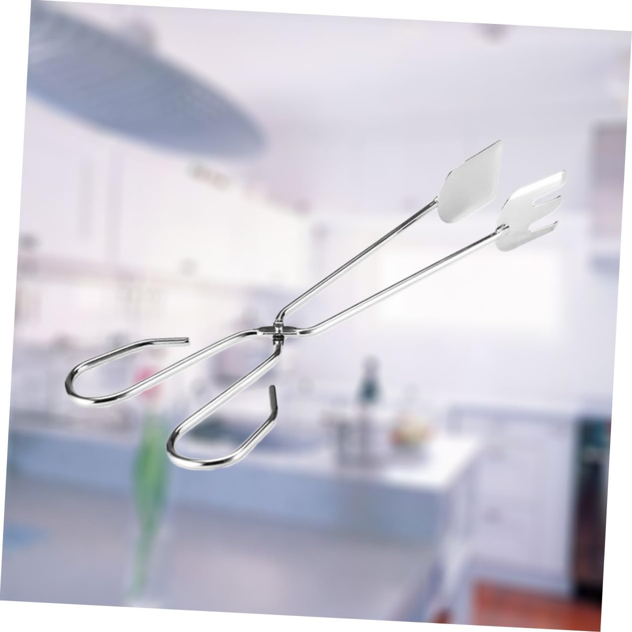 Silver Stainless Steel BBQ Tongs with Long Handle Heat Resistant Barbecue Tongs for Meat & Vegetables