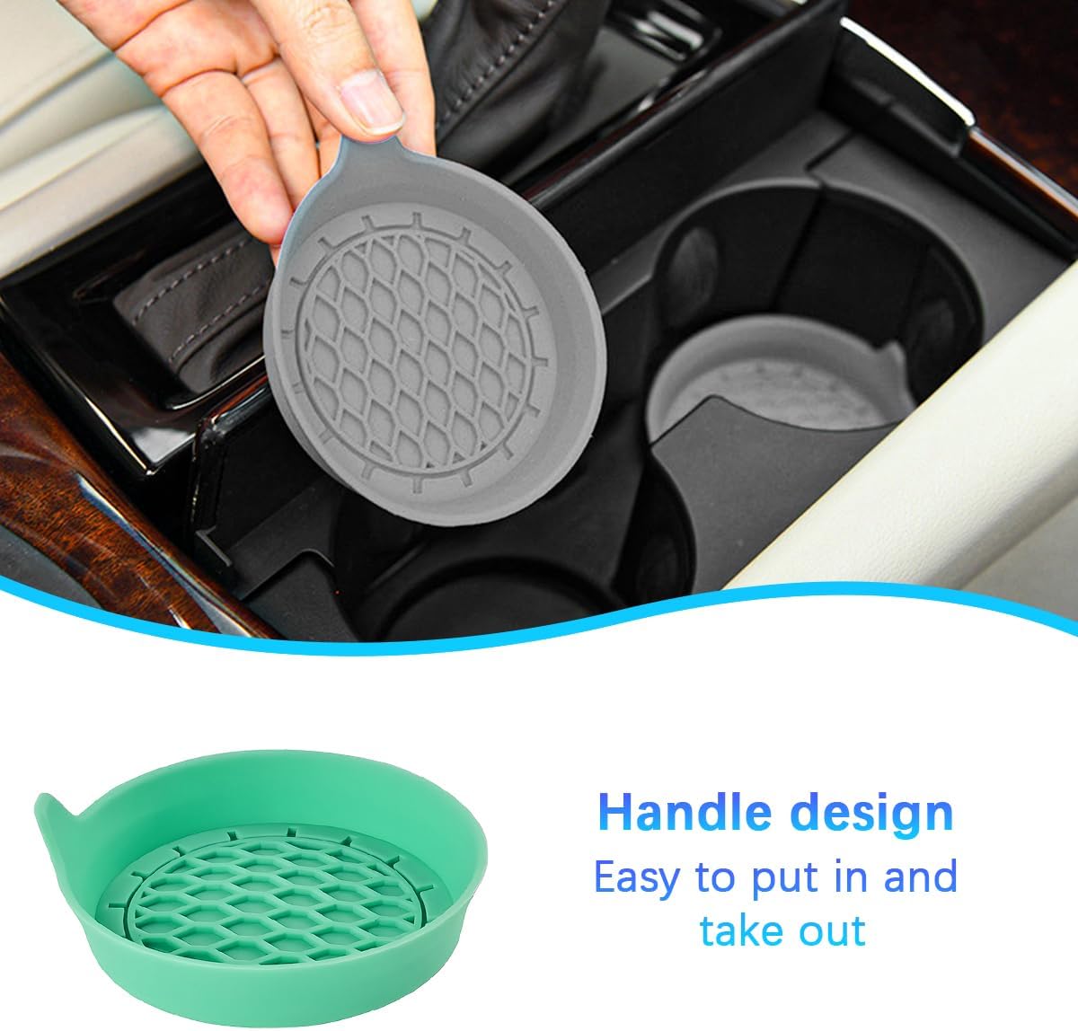 Car Silicone Anti-Slip Mats - Interior Accessories - Green - Pack of 4