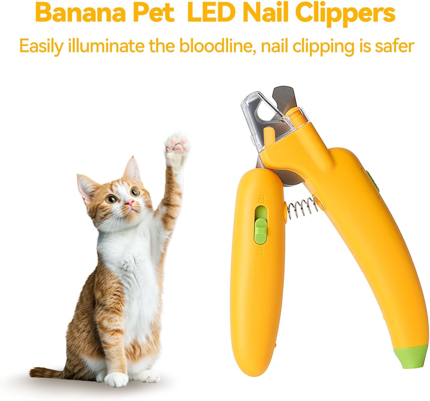 Dog & Cat Nail Clippers with Safety Lock for Small & Large Pets - Yellow - 1 Piece