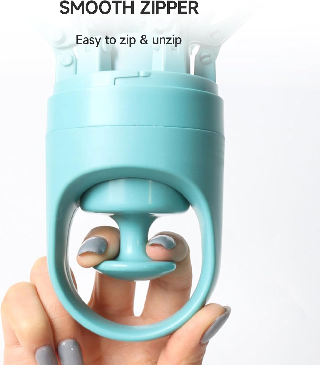 Portable 6-Claw Dog Poop Scooper with Built-in Bag Dispenser - Blue
