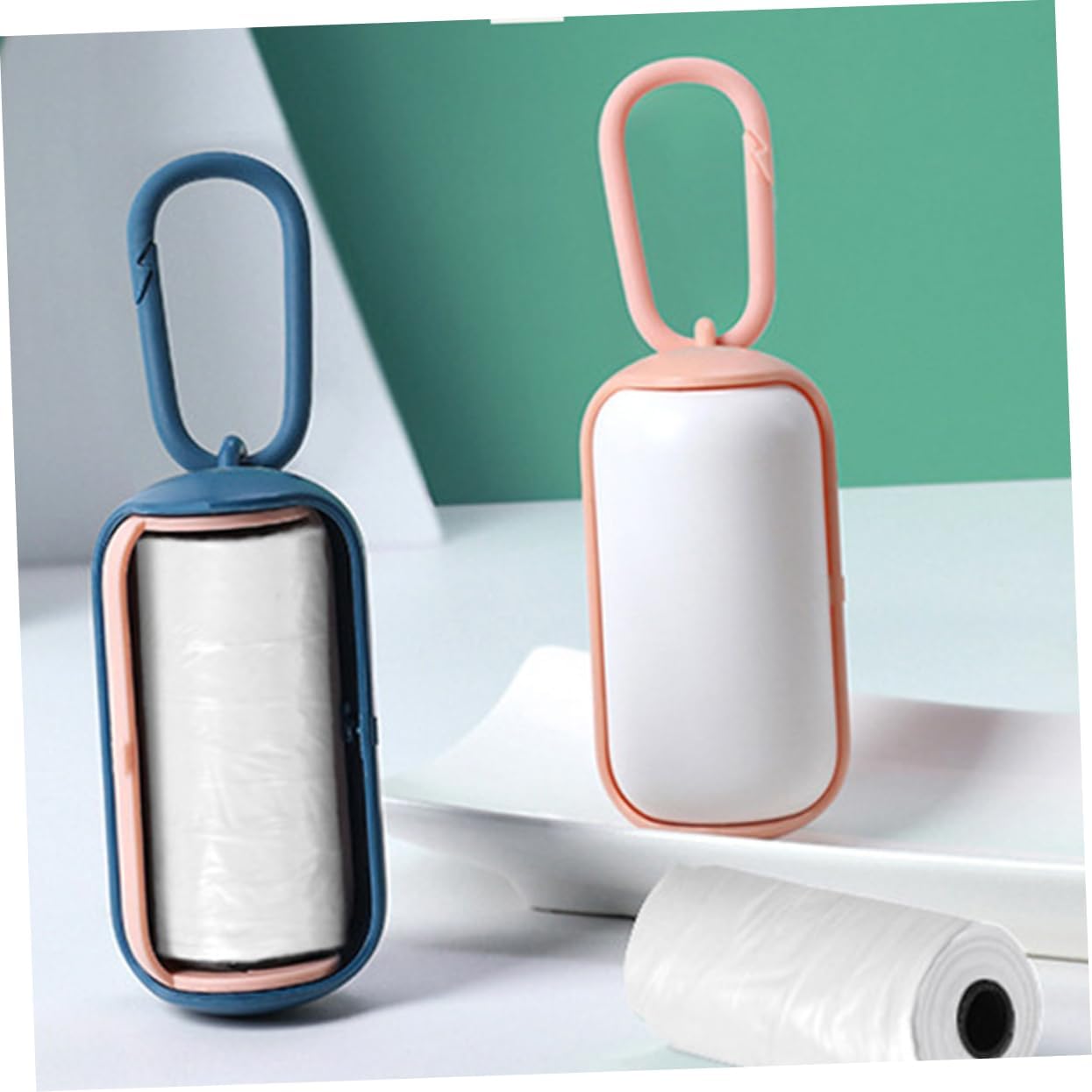 Dog Poop Bag Holder with Leash Hook Dispenser 5 Pack