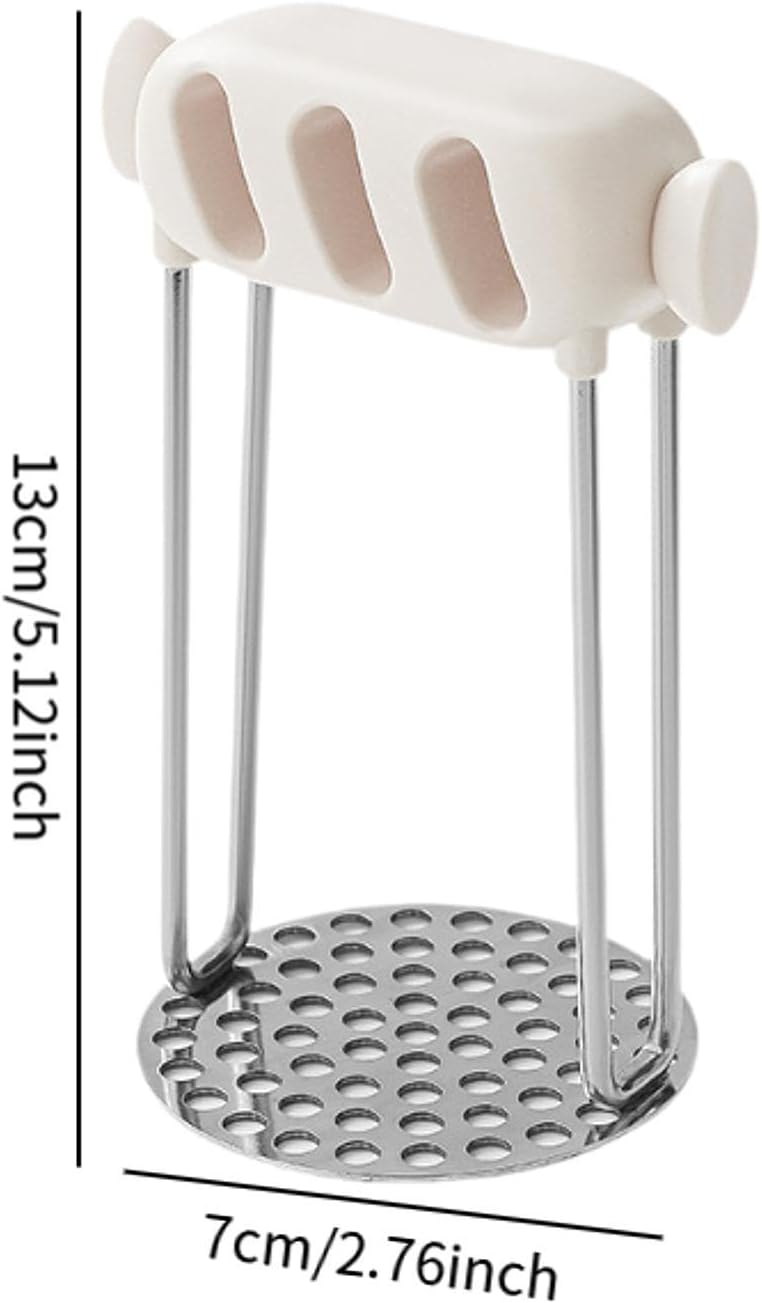 Professional Potato & Vegetable Masher with Honeycomb Design - Stainless Steel Puree Maker - Dishwasher Safe