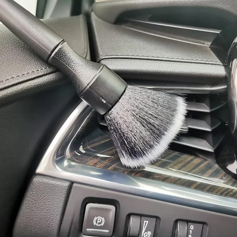 Auto Detailing Brush Set 2 Pack Soft Interior Brush for Dashboard & Vents Scratch-Free