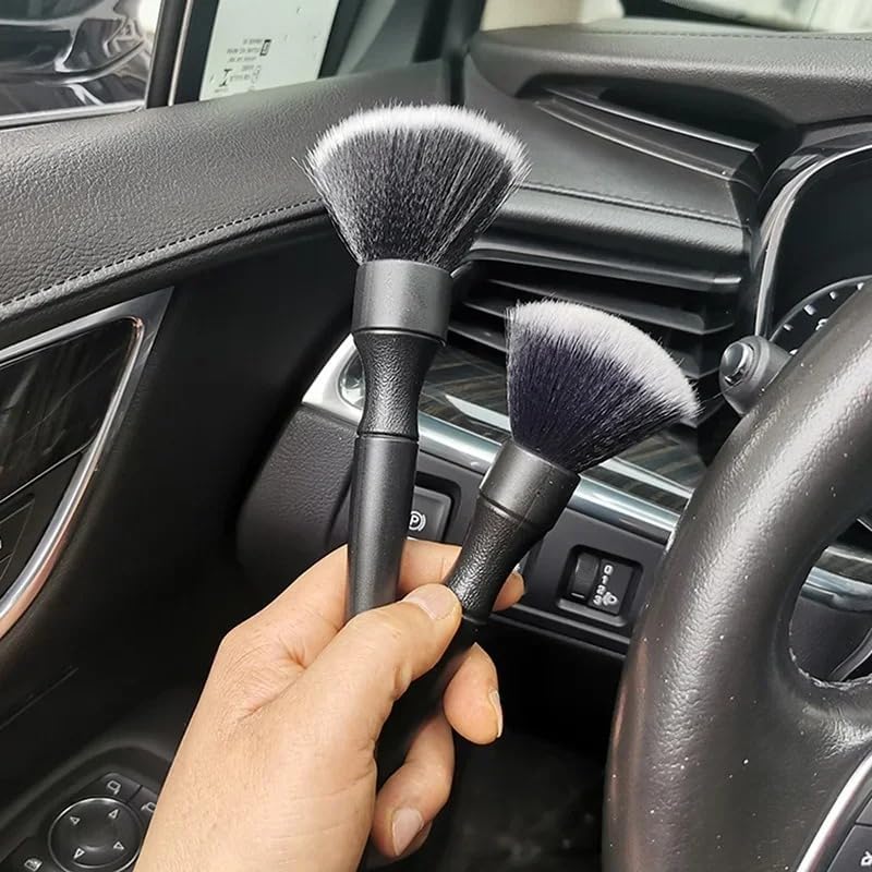 Auto Detailing Brush Set 2 Pack Soft Interior Brush for Dashboard & Vents Scratch-Free