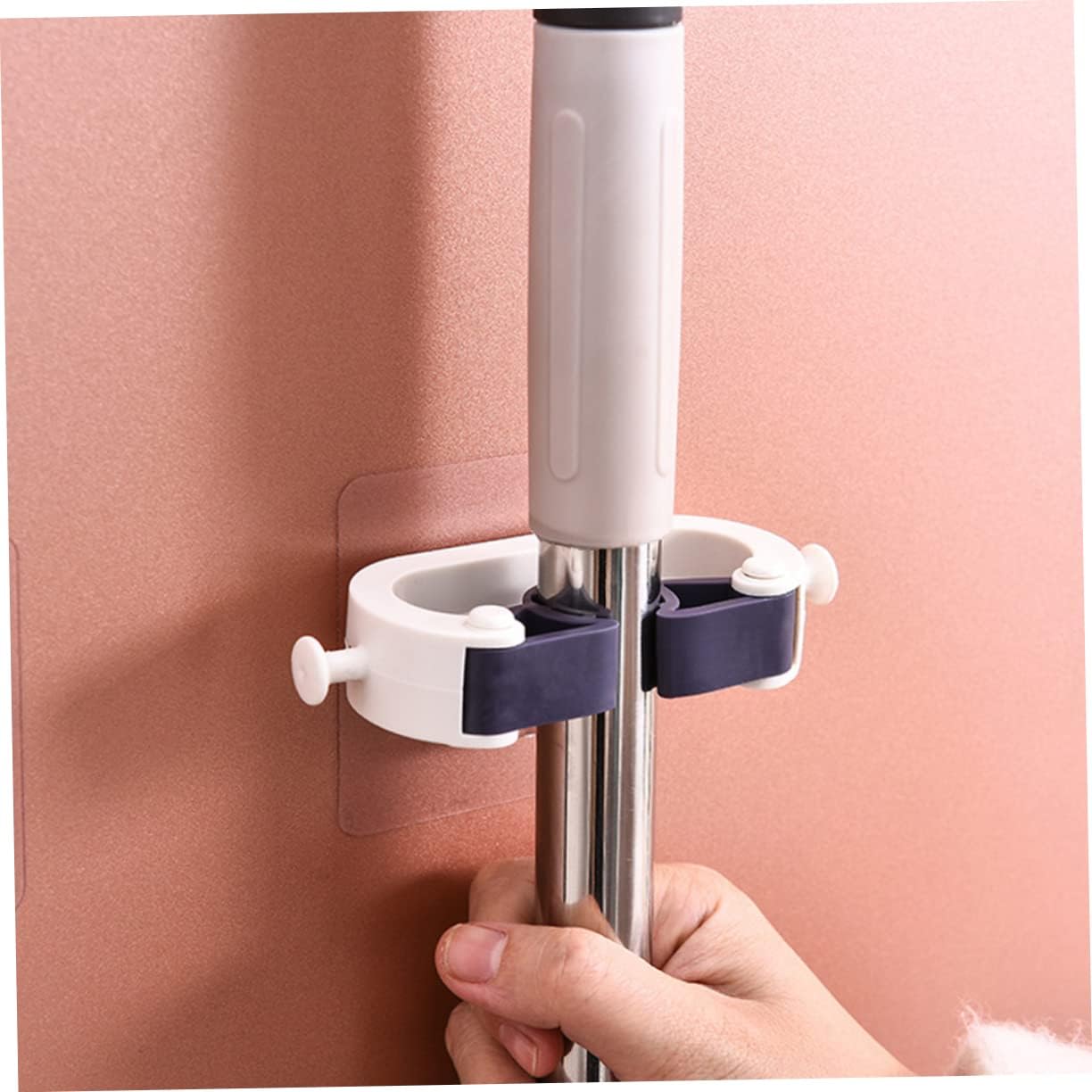 Adhesive Wall Hooks Set of 4 No Drill Hanging System for Kitchen and Garage