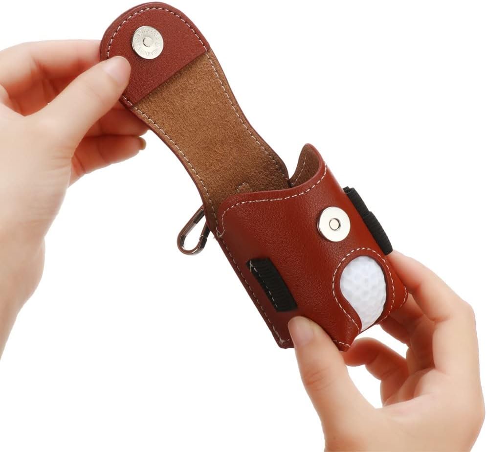 Golf Ball Pouch Set of 2 Belt Clip Holder Perfect Golf Gift for Men