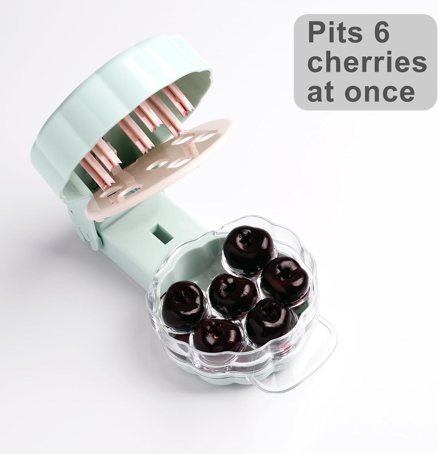 Cherry Pitter for 6 Cherries - Quick & Effortless - Also for Olives - 1 Piece