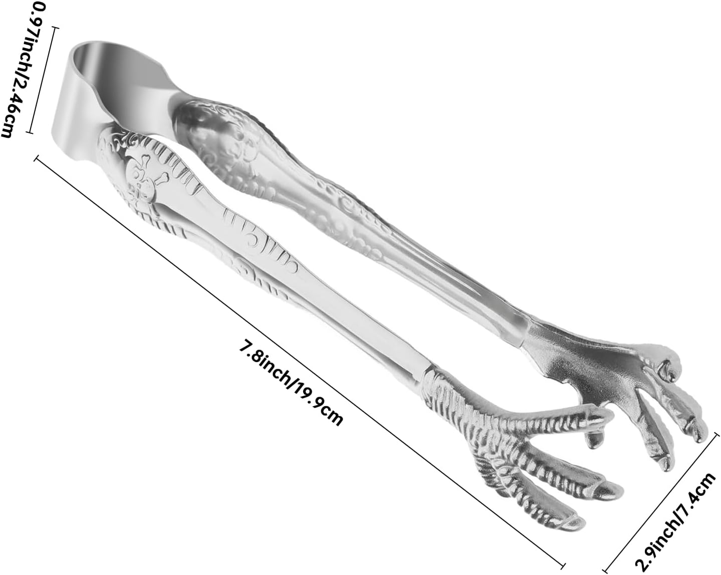 Eagle Claw Anti-Slip Stainless Steel Bar Service Clip - Kitchen Suction Cup Clip for Sugar Ice Household Use