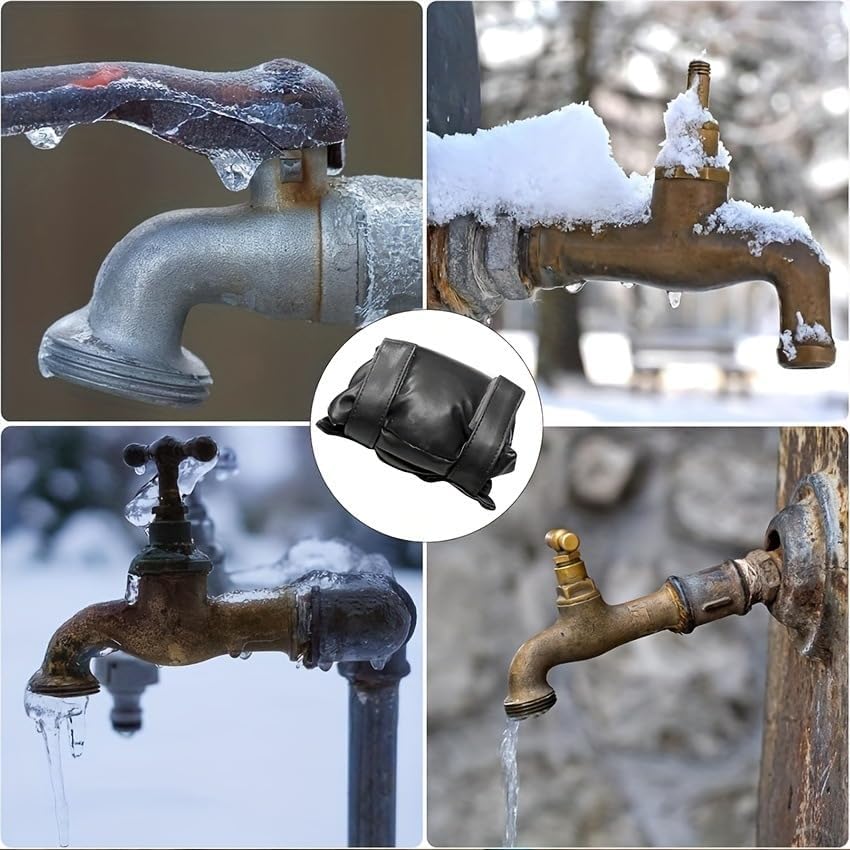 2 Pack Black Outdoor Faucet Cover Winter Freeze Protection Waterproof Insulated Garden Tap Sleeve Universal Cold Weather Shield