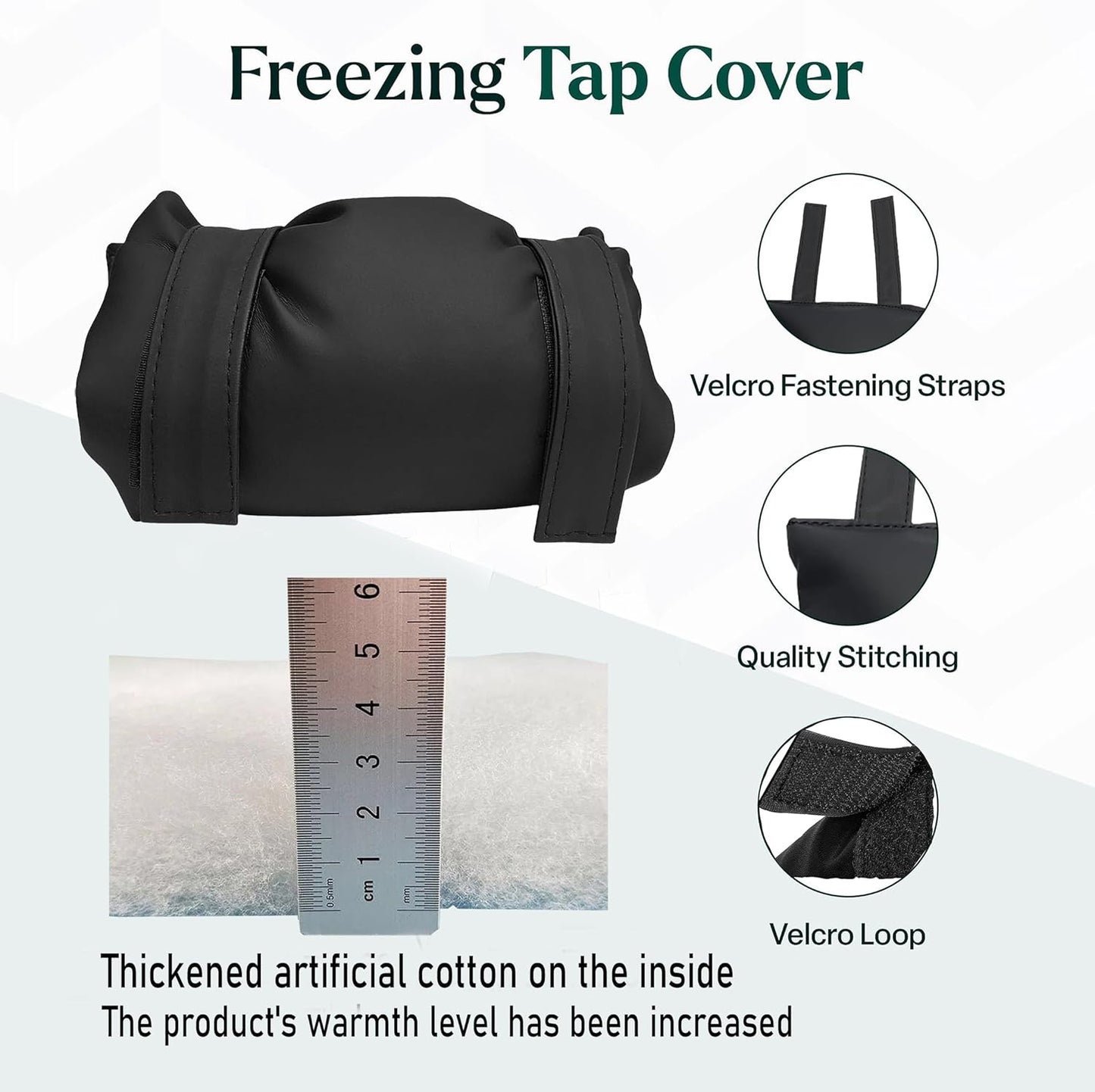 2 Pack Black Outdoor Faucet Cover Winter Freeze Protection Waterproof Insulated Garden Tap Sleeve Universal Cold Weather Shield
