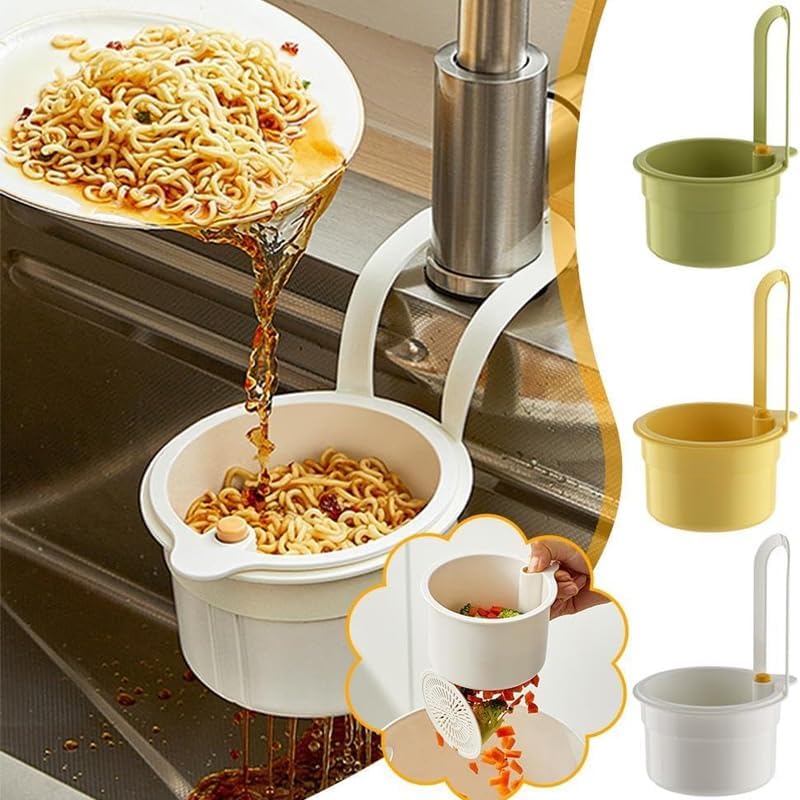 Yellow Hanging Kitchen Sink Strainer Multifunctional Faucet Drain Filter Anti-Clog Food Waste Mesh Screen