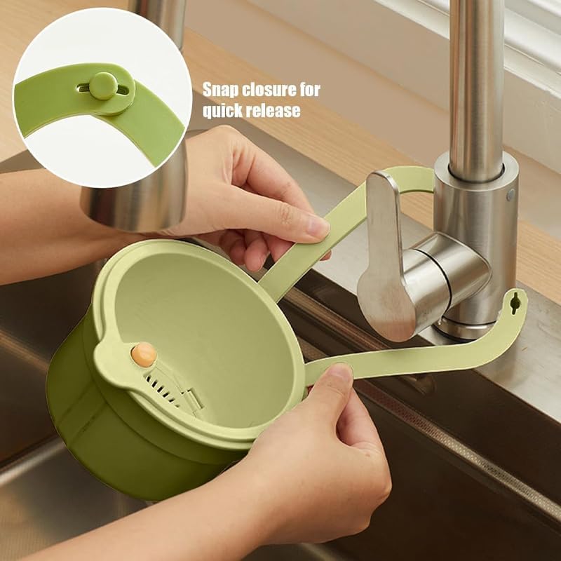 Yellow Hanging Kitchen Sink Strainer Multifunctional Faucet Drain Filter Anti-Clog Food Waste Mesh Screen