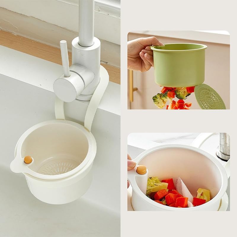 Yellow Hanging Kitchen Sink Strainer Multifunctional Faucet Drain Filter Anti-Clog Food Waste Mesh Screen