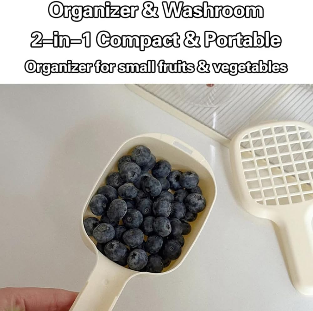 2-in-1 Sink Strainer Colander 2-in-1 Sink & Strainer Handy Shake and Drain System for Vegetables Fruit & Salad Large Capacity Yellow