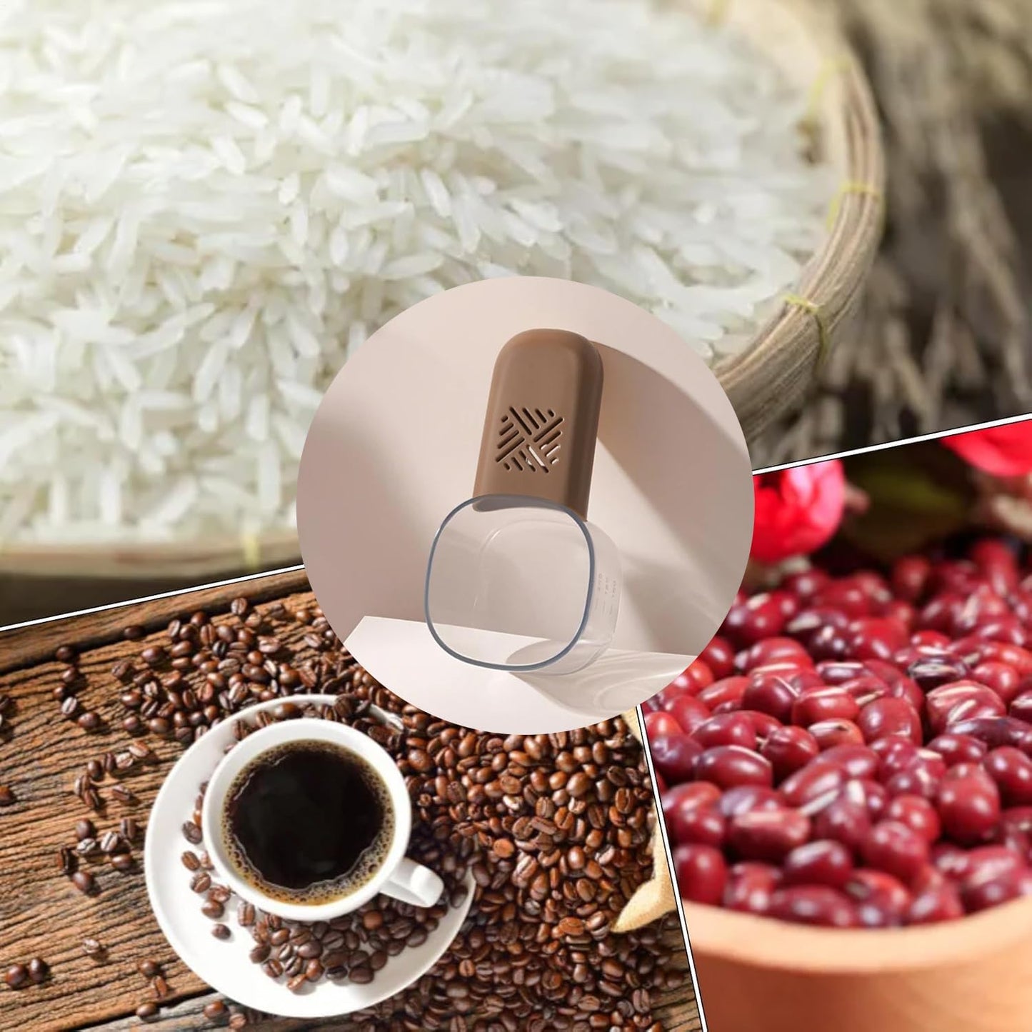 2-in-1 Food Scoop and Airtight Clip - Ideal for Pet Food, Flour, Rice & Coffee - 1 Piece