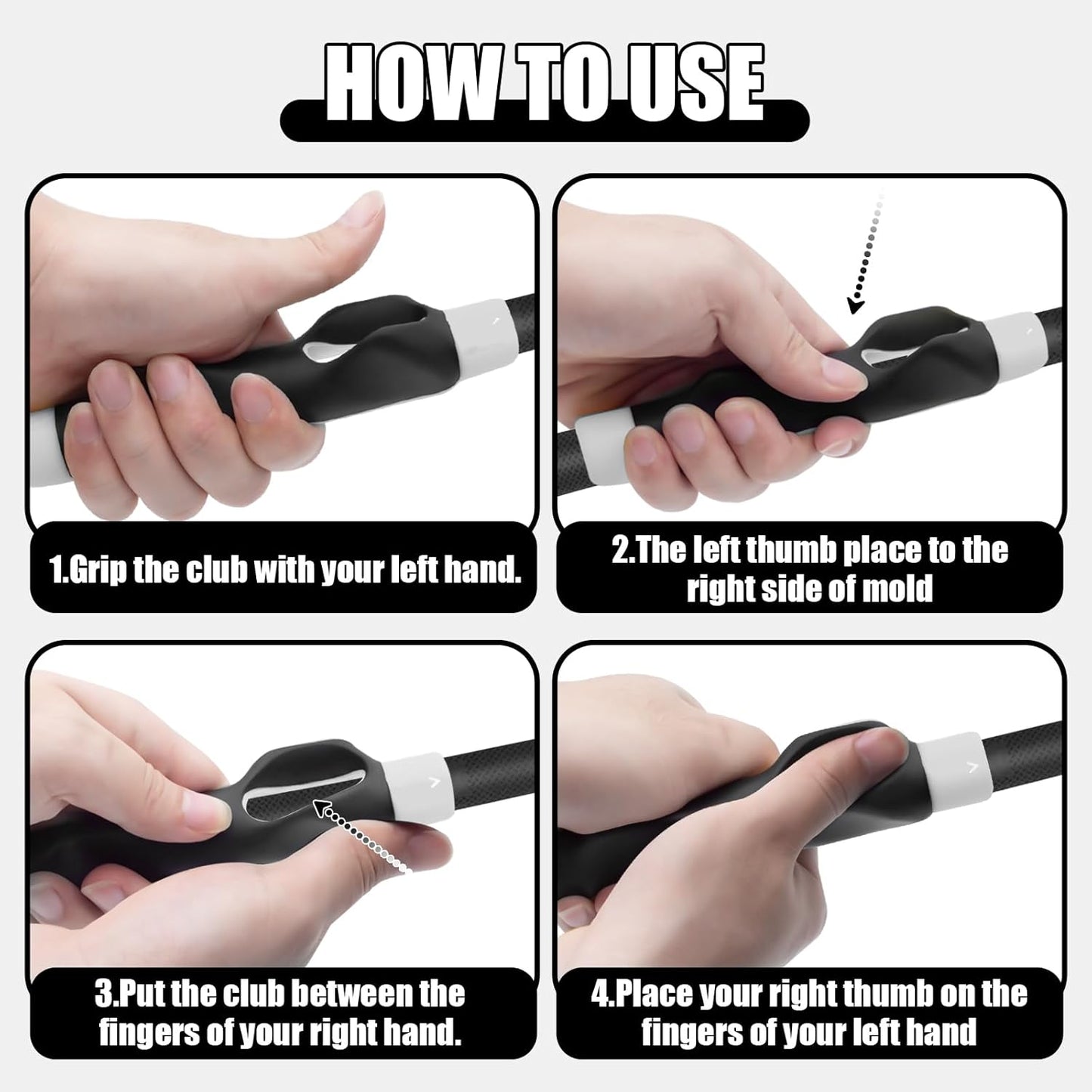 Golf Grip Trainer for Right-Handed Players Perfect Grip & Swing Training Aid Easy to Attach to Any Golf Club