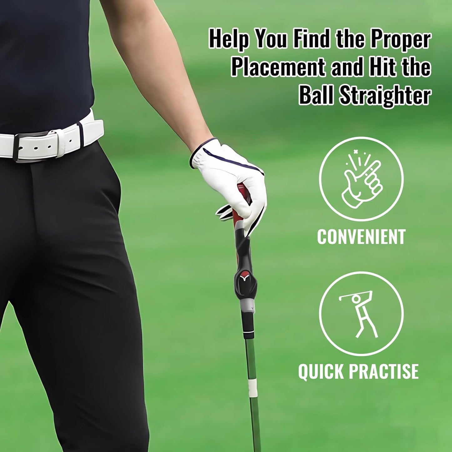 Golf Grip Trainer for Right-Handed Players Perfect Grip & Swing Training Aid Easy to Attach to Any Golf Club