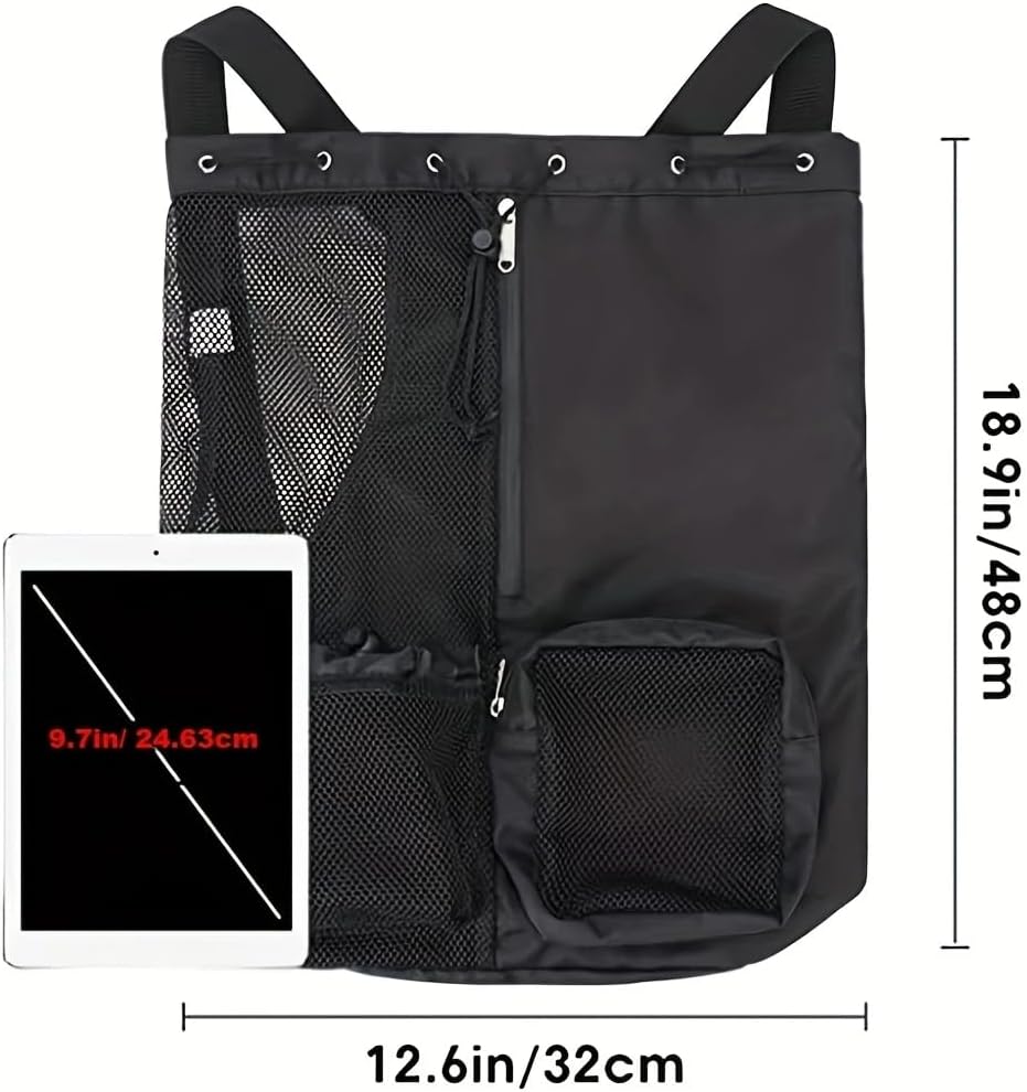 Large Mesh Gym Bag with Waterproof Compartment - Beach & Festival Backpack with Wet/Dry Separation
